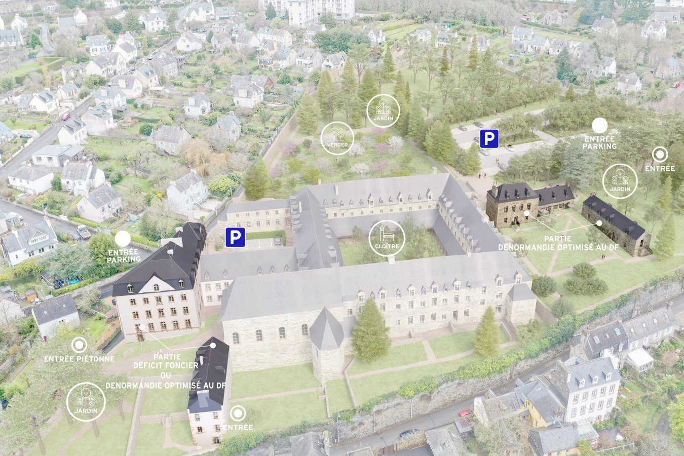 T3 disponible à Morlaix dans Ancien Couvent des Ursulines Morlaix (Denormandie)